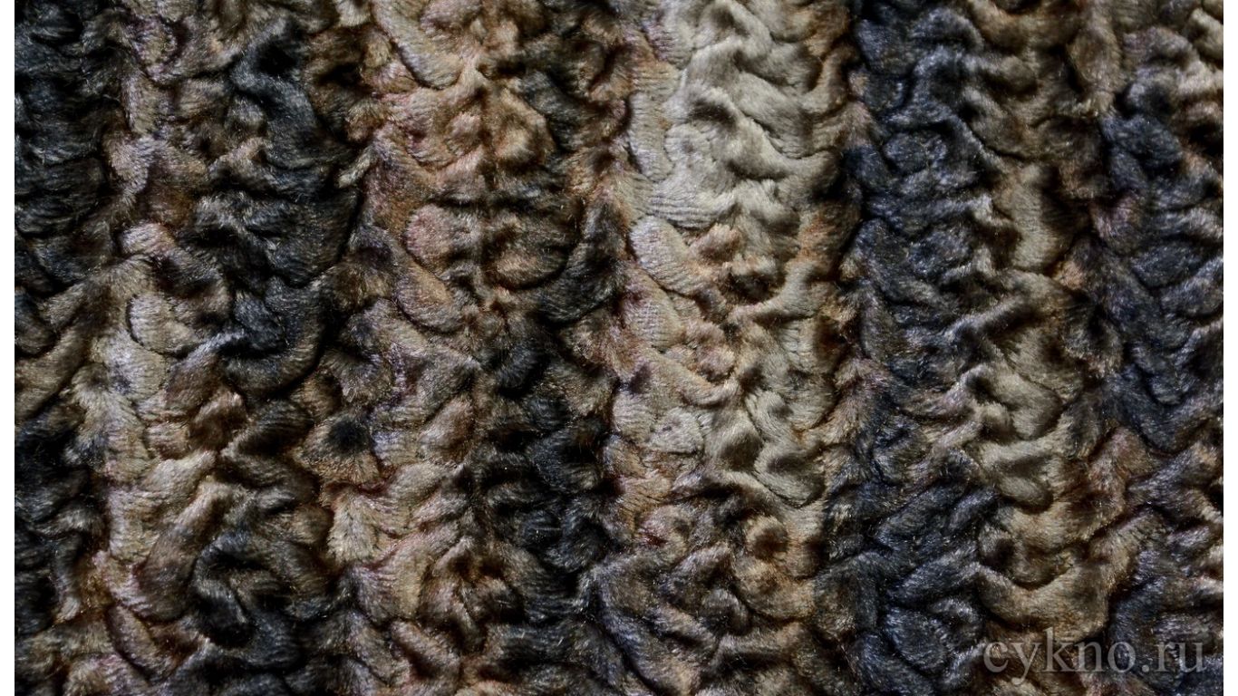 Мех "Бежево-коричневый каракуль"